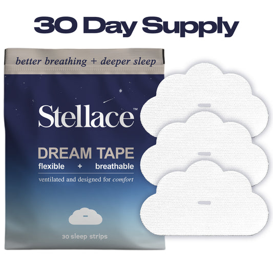 Stellace Mouth Tape 30 Pack - Ventilated, Comfortable, Flexible & Breathable, Made in USA